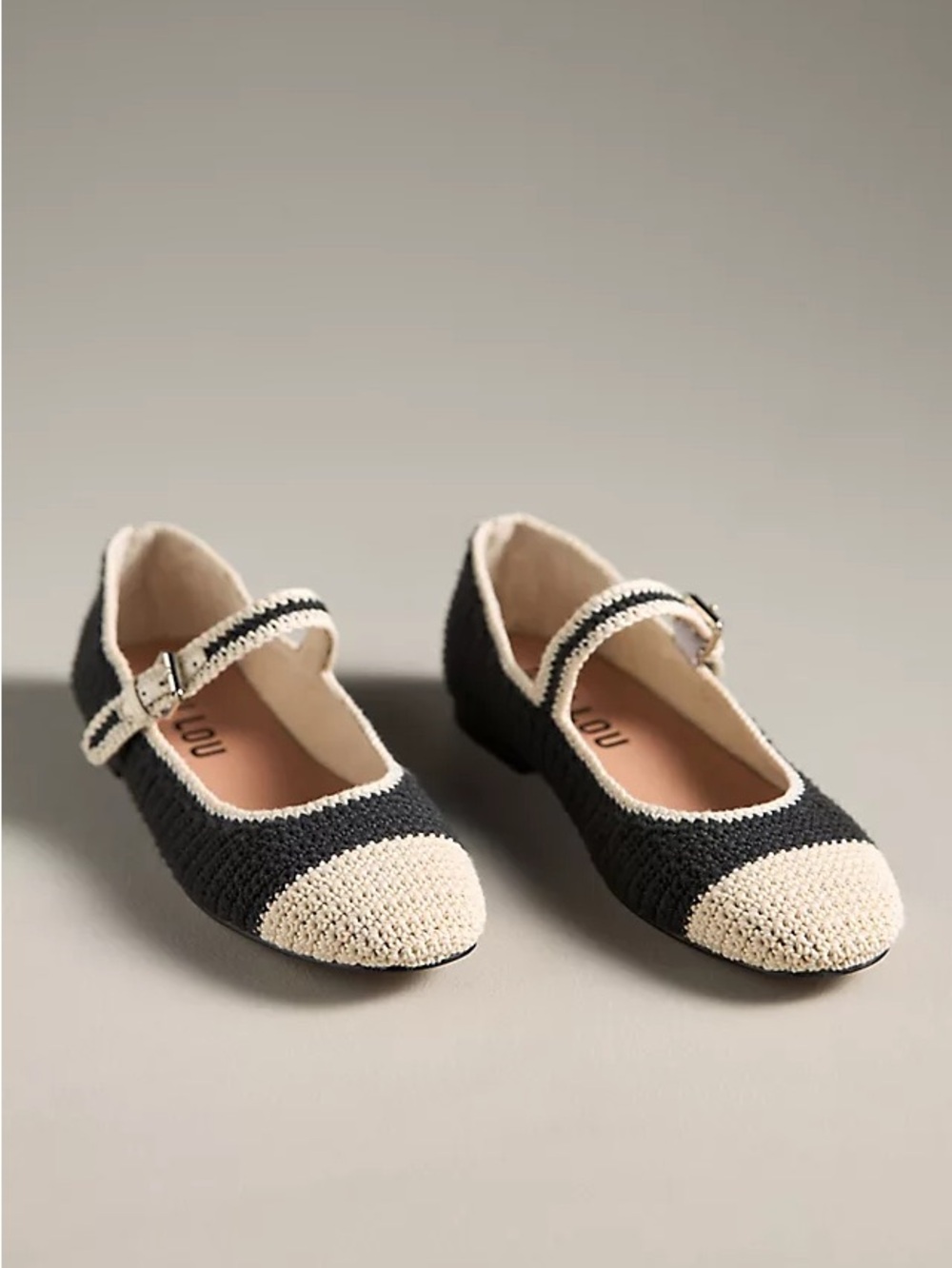 Anthropologie Bibi Lou Knit Colorblock Mary Jane Flats – Size 37